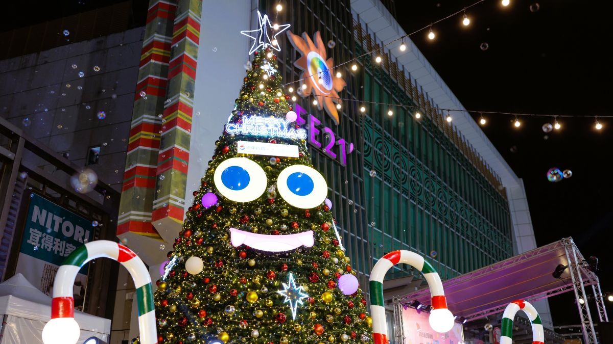 遠百花蓮超萌大眼樹怪遠百聖誕城登場，冬日必拍打卡點！